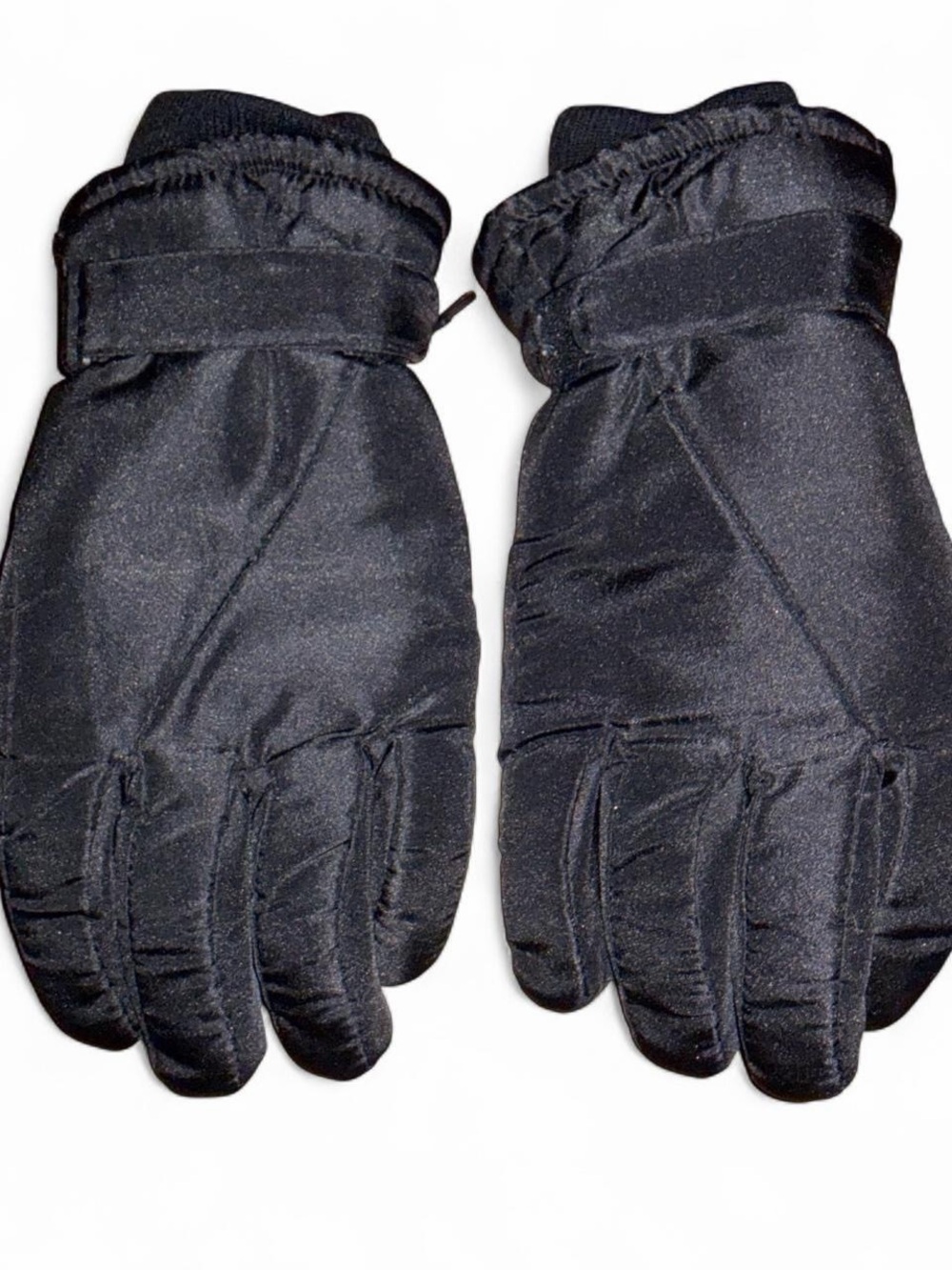 Thinsulate Black insulated snow winter gloves w adjustable wrist strap Sz L